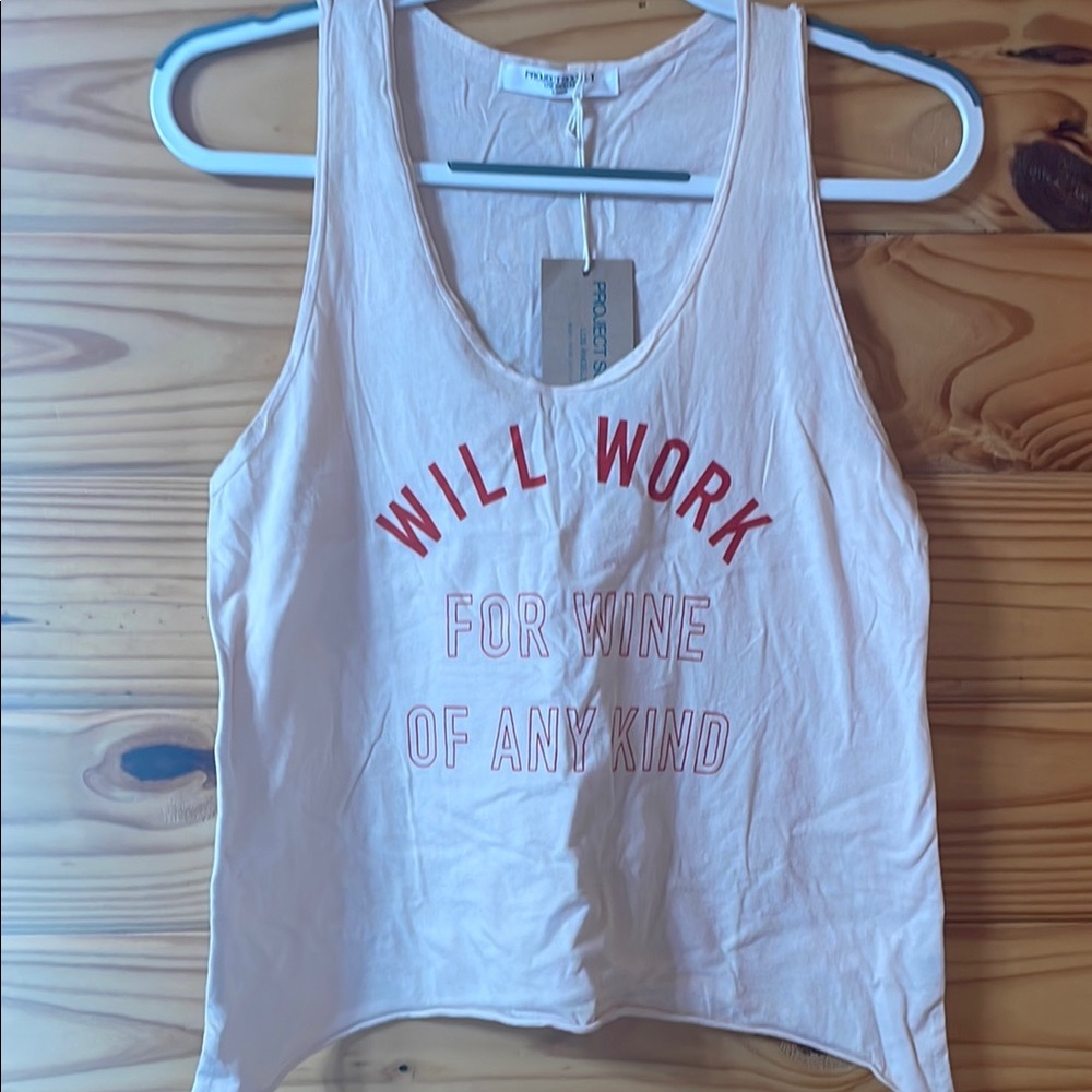 Project Social T Cream Tank Top XS will fit up to Med